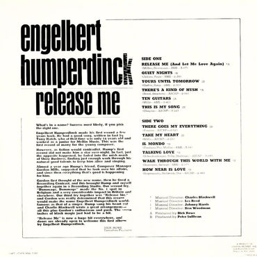 Engelbert Humperdinck - Release Me (Limited Edition Clear Vinyl) - LP