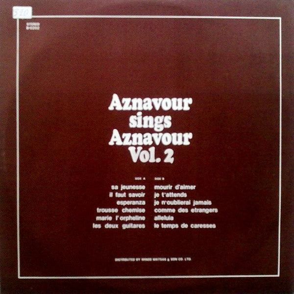 Charles Aznavour - Aznavour Sings Aznavour Vol. 2 - LP (Used Vinyl)