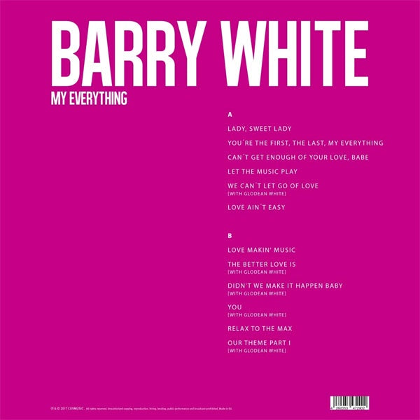 Barry White - My Everything ( Limited Edition White Vinyl) - LP