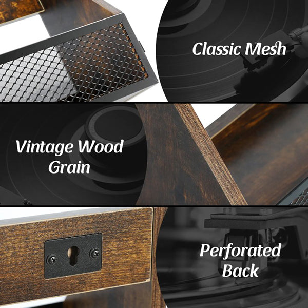 Echo Audio - Vintage Wood Album Record Holder and LP Display Shelf for Records Collector, (Table Table Top Record Display)