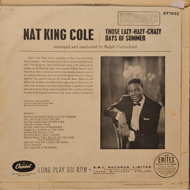 Nat King Cole - Those Lazy-Hazy-Crazy Days Of Summer ( Album) - LP (Used Vinyl)