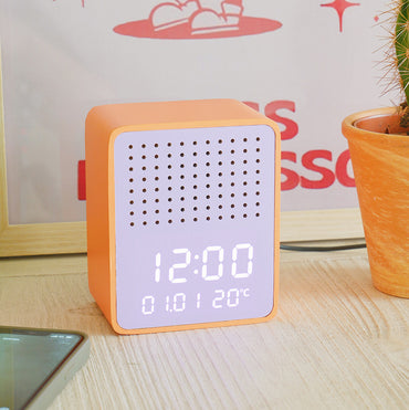 Steepletone Rise Play Orange - Orange Cabinet Purlpe Front Colourful Bluetooth Speaker & Bedside Alarm Clock