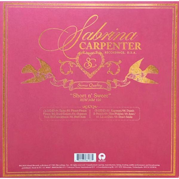 سابرينا كاربنتر - شورت إن سويت (إصدار محدود بغلاف بديل على فينيل زجاجة عتيقة) - ألبوم