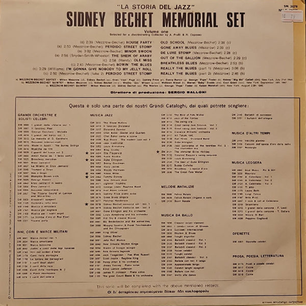 Sidney Bechet - Memorial Set Vol. 1 (Comp) - LP (Used Vinyl)