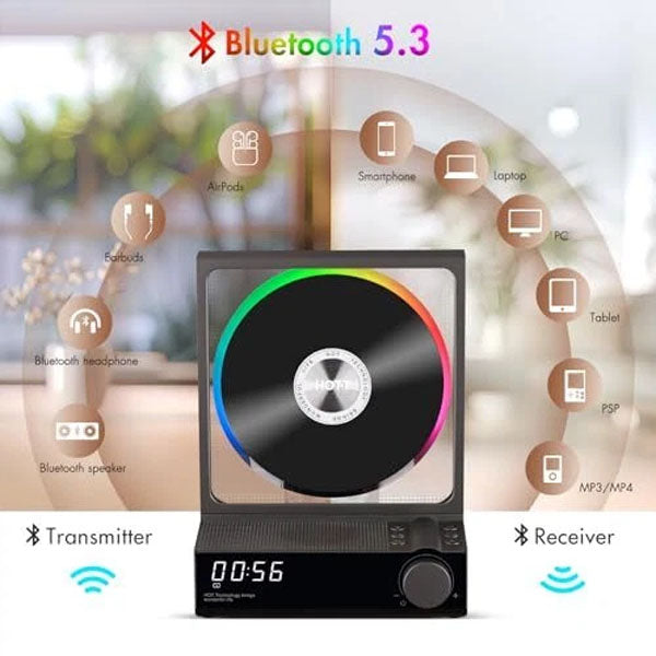 مشغل أقراص مدمجة بتقنية بلوتوث من هوت (C229A) - تيتانيوم