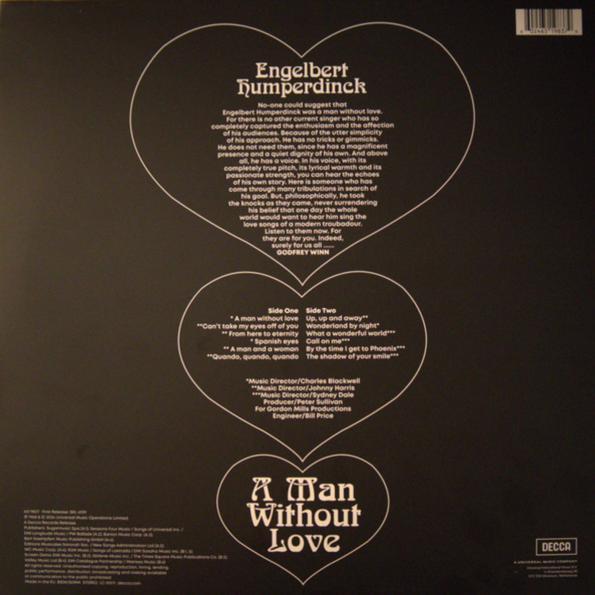 Engelbert Humperdinck - A Man Without Love (Limited Edition Bottle Green Clear Vinyl) - LP