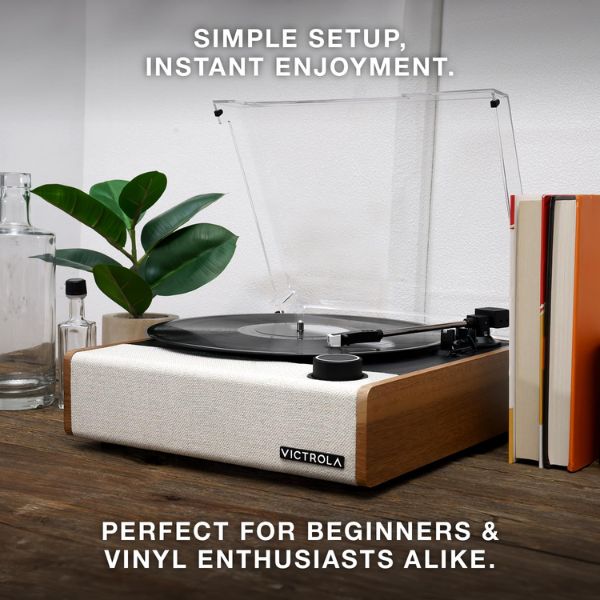 Victrola Eastwood II (VTA-74-OAK-INT) Record Player Three-Speed Turntable with Bluetooth - Oak