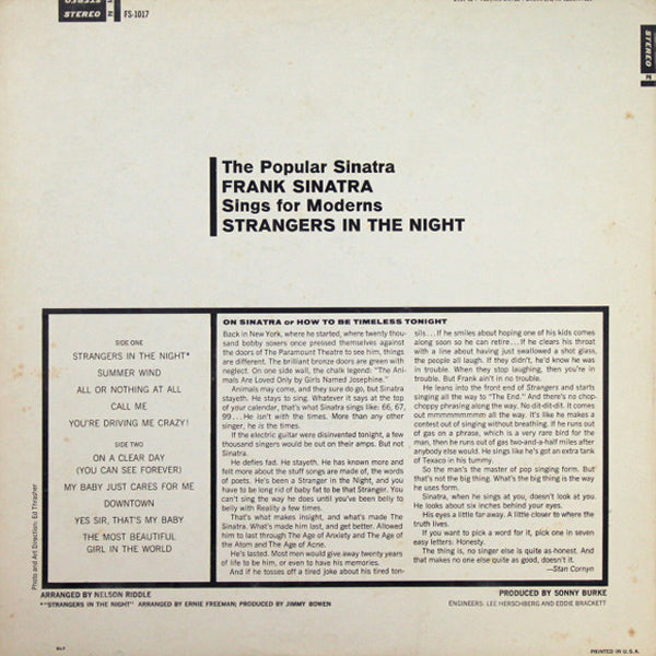 Frank Sinatra - Strangers In The Night - LP (Used Vinyl)