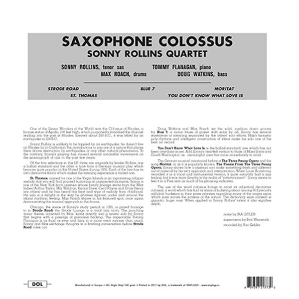 Sonny Rollins - Saxophone Colossus (Blue Vinyl) - LP