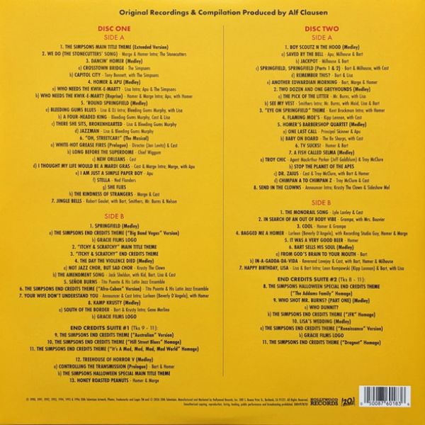 The Simpsons - Songs In The Key Of Springfield (Original Music From The Television Series) (Limited Edition Yellow & Pink vinyl) - 2LP