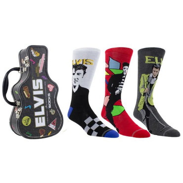 Elvis - Elvis Socks 3 Pack In Guitar Tin (One Size)