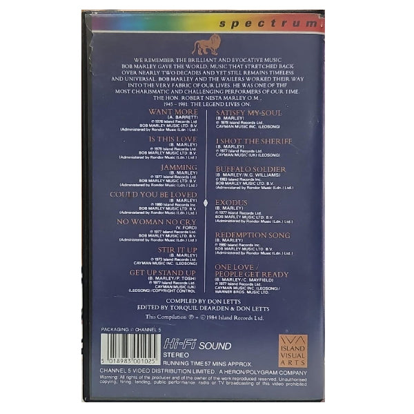 Bob Marley & The Wailers - The Best Of Bob Marley And The Wailers Legend - VHS (Pre Owned)