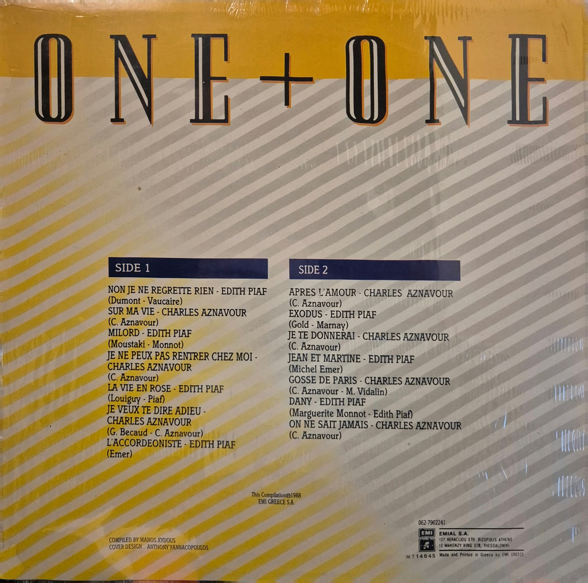 Edith Piaf & Charles Aznavour - One + One - LP (Used Vinyl)