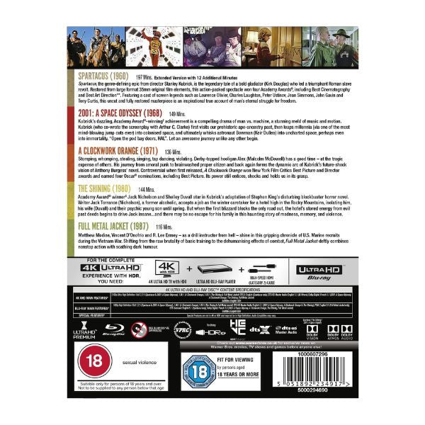 مجموعة أفلام ستانلي كوبريك (5 أفلام) - دقة 4K فائقة الوضوح