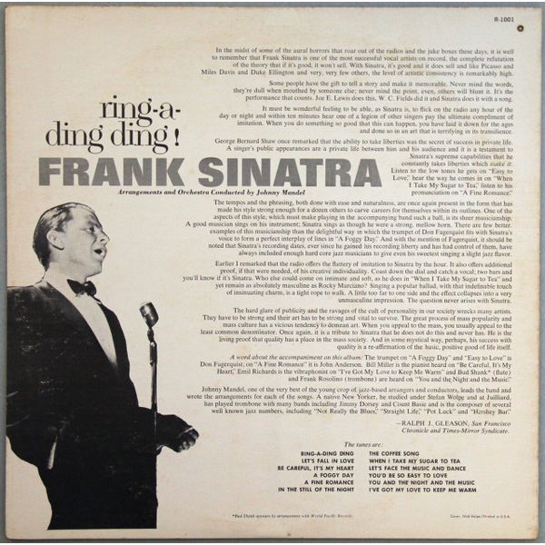 Frank Sinatra - Ring A Ding Ding! - LP(Used Vinyl)