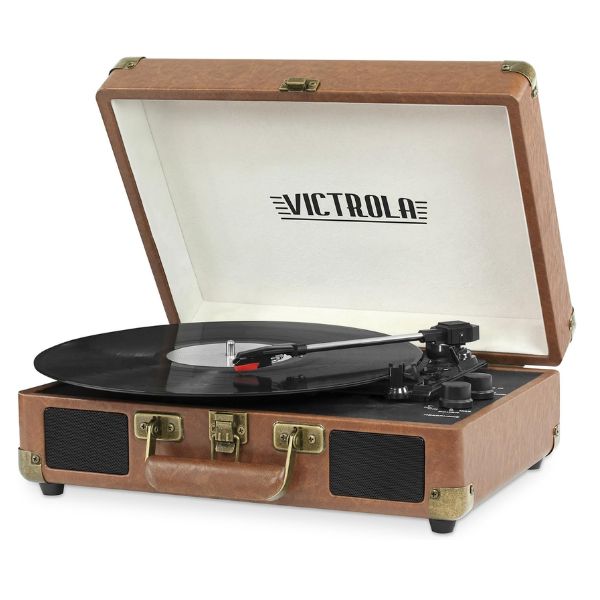 Victrola Journey Portable Suitcase (Brown) VSC-550BT Bluetooth Turntable Music Centre. Now available online in UAE