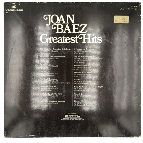 Joan Baez - Greatest Hits - LP (Used Vinyl)