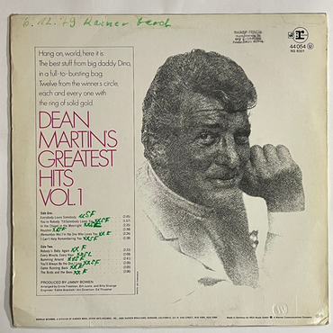 Dean Martin - Dean Martin's Greatest Hits! Volume 1 - LP (Used Vinyl)