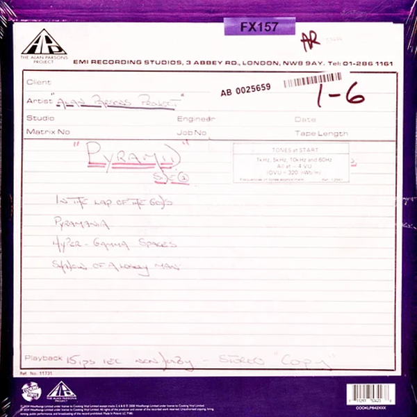 مشروع آلان بارسونز - بيراميد - عمل قيد الإنجاز (إصدار محدود حصري من الفينيل البرتقالي بمناسبة يوم تسجيلات المتاجر المستقلة 2024 - يقتصر على 4200 وحدة) - ألبوم