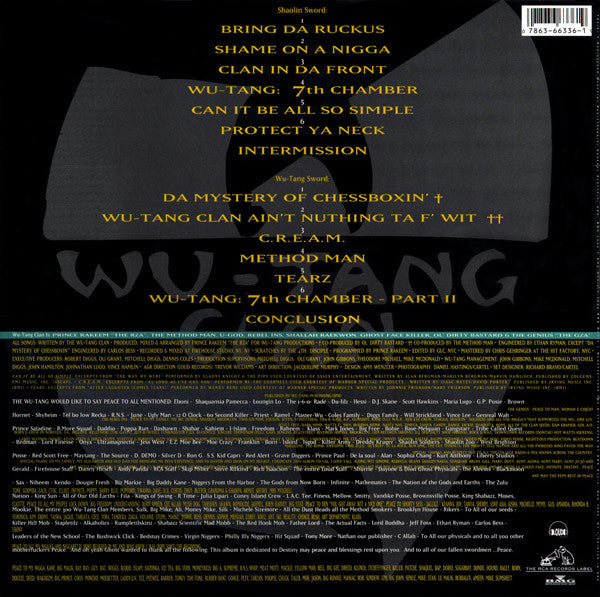 Wu-Tang Clan - Enter The Wu-Tang Clan (36 Chambers) - LP