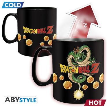 Son Goku Energy Aura Shenron and the 7 Dragon Balls Design Dragon Ball Z Licensed Black 460 ml Ceramic Heat Changing Mug