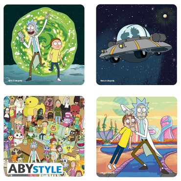 Rick and Morty Adult Swim Licensed Cork Material Set of 4 Coasters