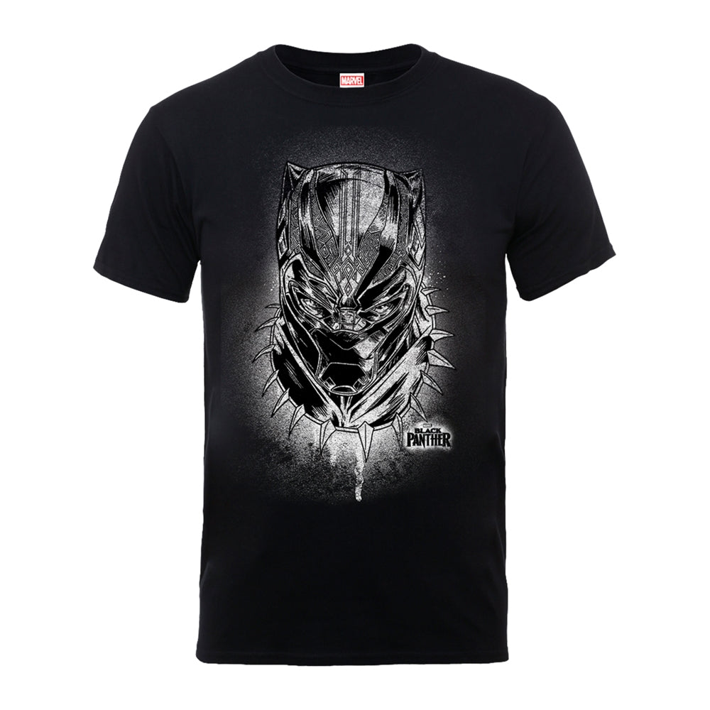 Marvel's Black Panther Spray Headshot Black T-Shirt