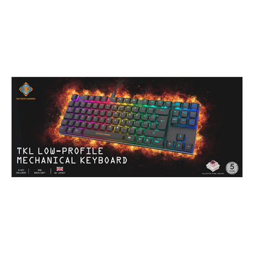 Deltaco Gaming GAM-111B-UK Low-Profile Mechanical RGB Outemu Brown Switches TKL Size UK Layout Anti-Ghosting (N-Key rollover) Black Gaming Keyboard
