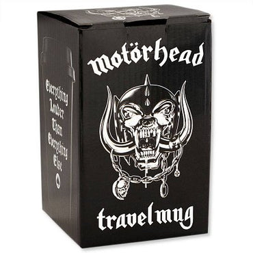 Motorhead Warpig White Logo Black Travel Mug