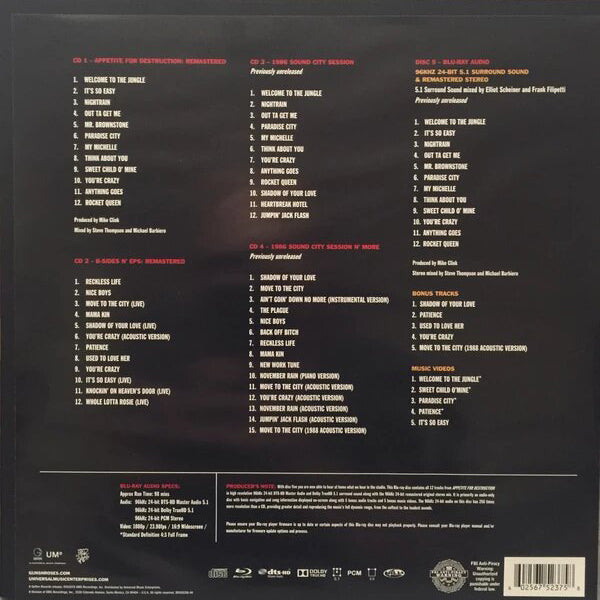 غانز آند روزز: شهية للتدمير (إصدار فاخر للغاية) - 4 أقراص مدمجة + قرص بلو راي