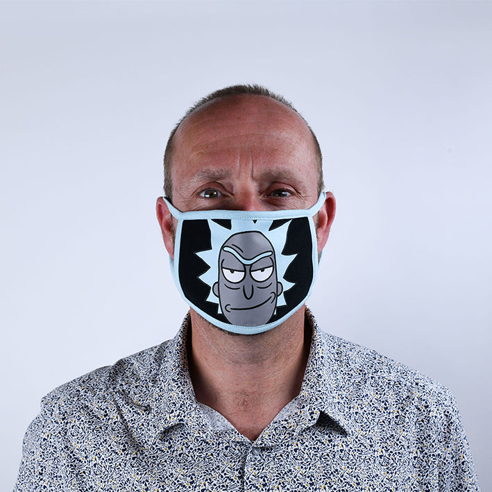Rick and Morty (Rick) Adult Size Officially Licensed Face Mask (2pcs)