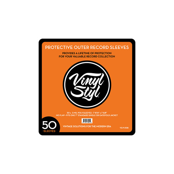 Vinyl Styl - 50 Pack Protective Outer Album Record Sleeve 7"