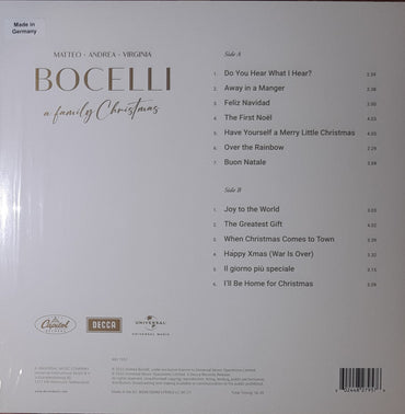 Andrea Bocelli, Matteo Bocelli, Virginia Bocelli - A Family Christmas - LP