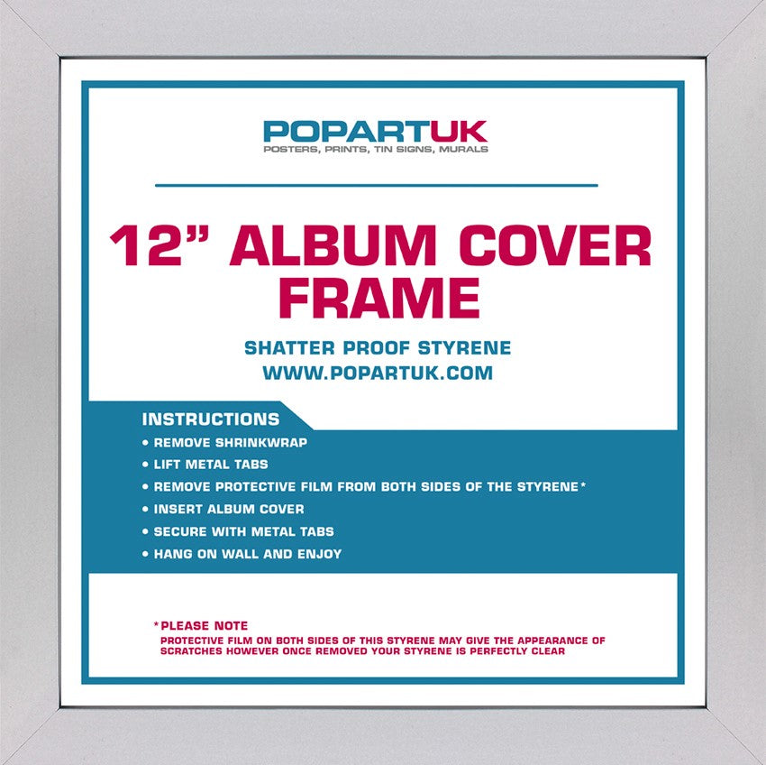 PopartUK 12" Record Cover Album - White Wood Vinyl Frame 36cm x 36cm (14" x 14"). Shop now online in UAE