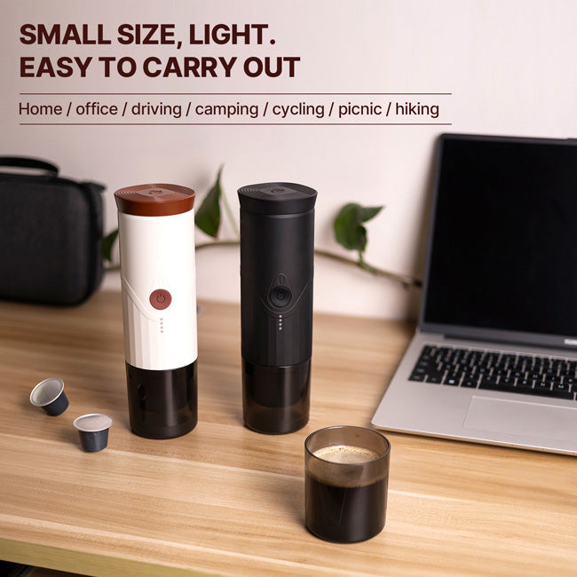 تاكي أويك - ماكينة إسبريسو محمولة ببطارية عالية السعة، تسخين ذاتي، وضغط 20 بار - قهوة