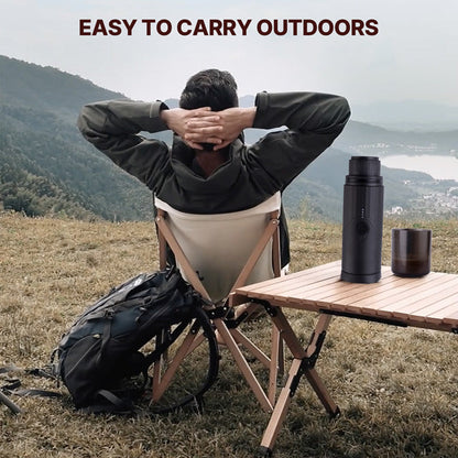 ماكينة إسبرسو محمولة من تاكي أويك - مزودة ببطارية عالية السعة، وخاصية التسخين الذاتي، وضغط يصل إلى 20 بار - أسود