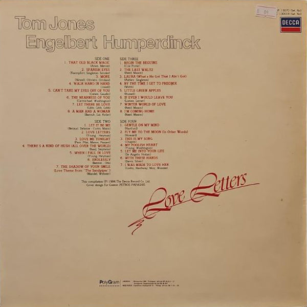 Tom Jones & Engelbert - Love Letters - 2LP (Used Vinyl)