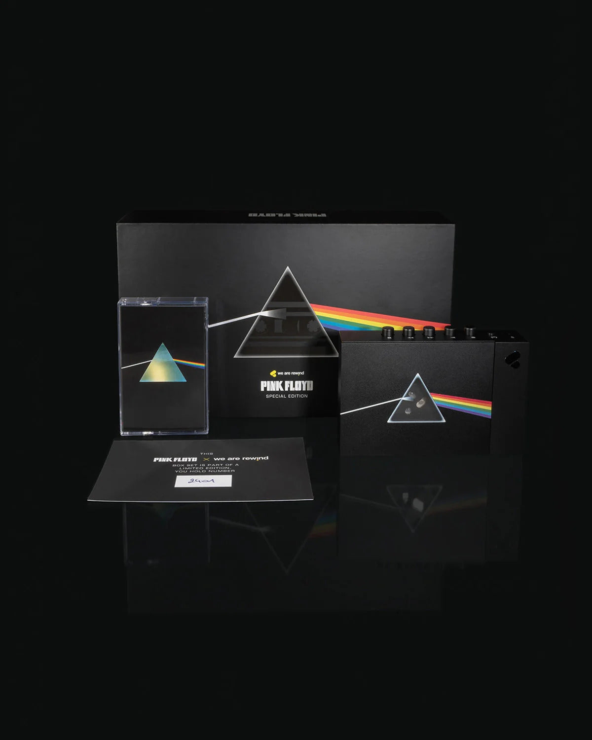 WE ARE REWIND × PINK FLOYD Collector's Box Set - Limited Edition - Cassette Player, Included Cassette and Numbered Authenticity Card