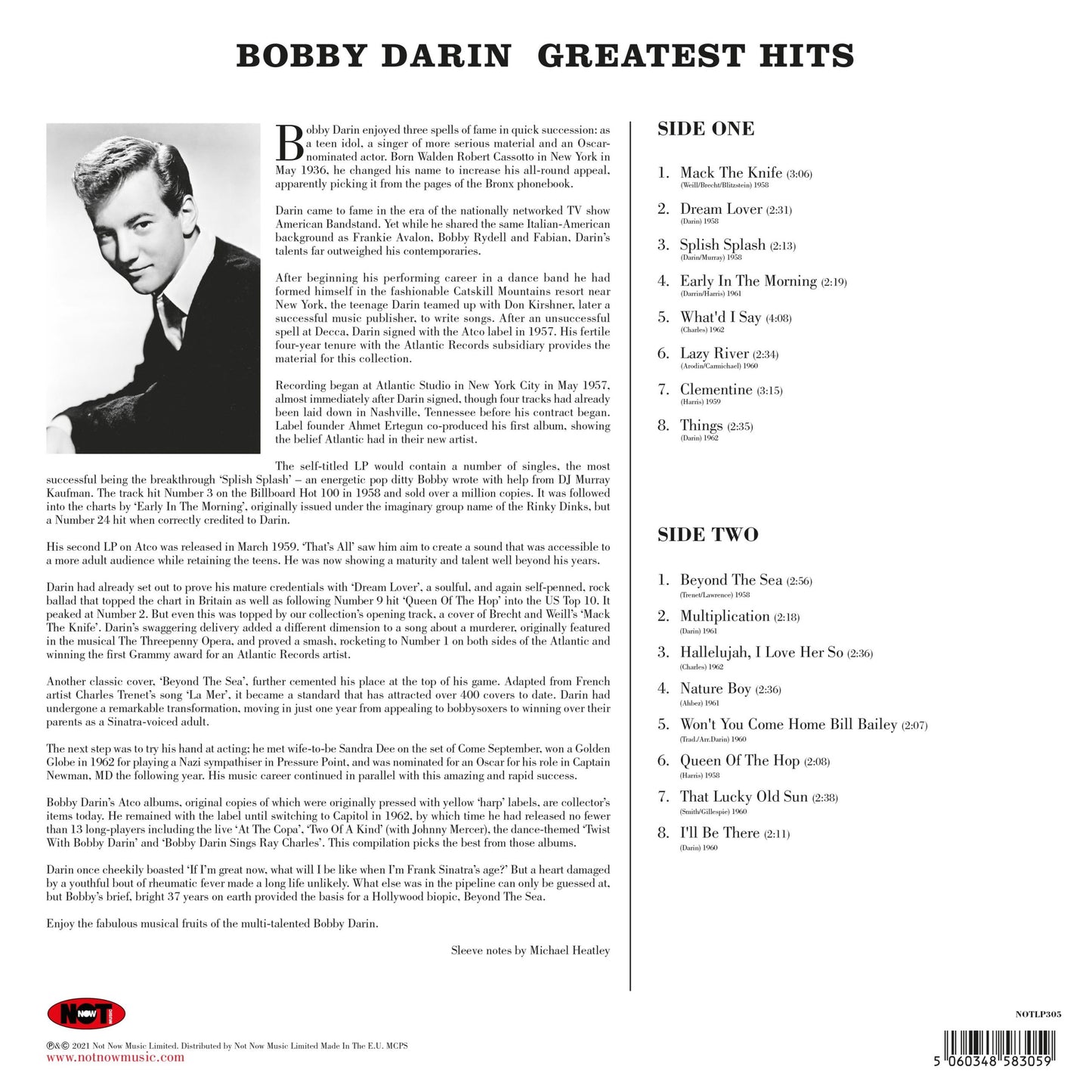 Bobby Darin – Greatest Hits (Red Colored Vinyl) - LP