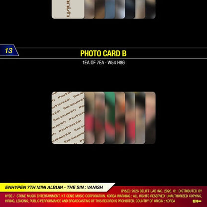 ENHYPEN - 7th Mini Album [THE SIN : VANISH] - CD