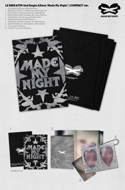 LE SSERAFIM - 2nd Single Album [Made My Night] (Compact Ver.)(Random) - CD