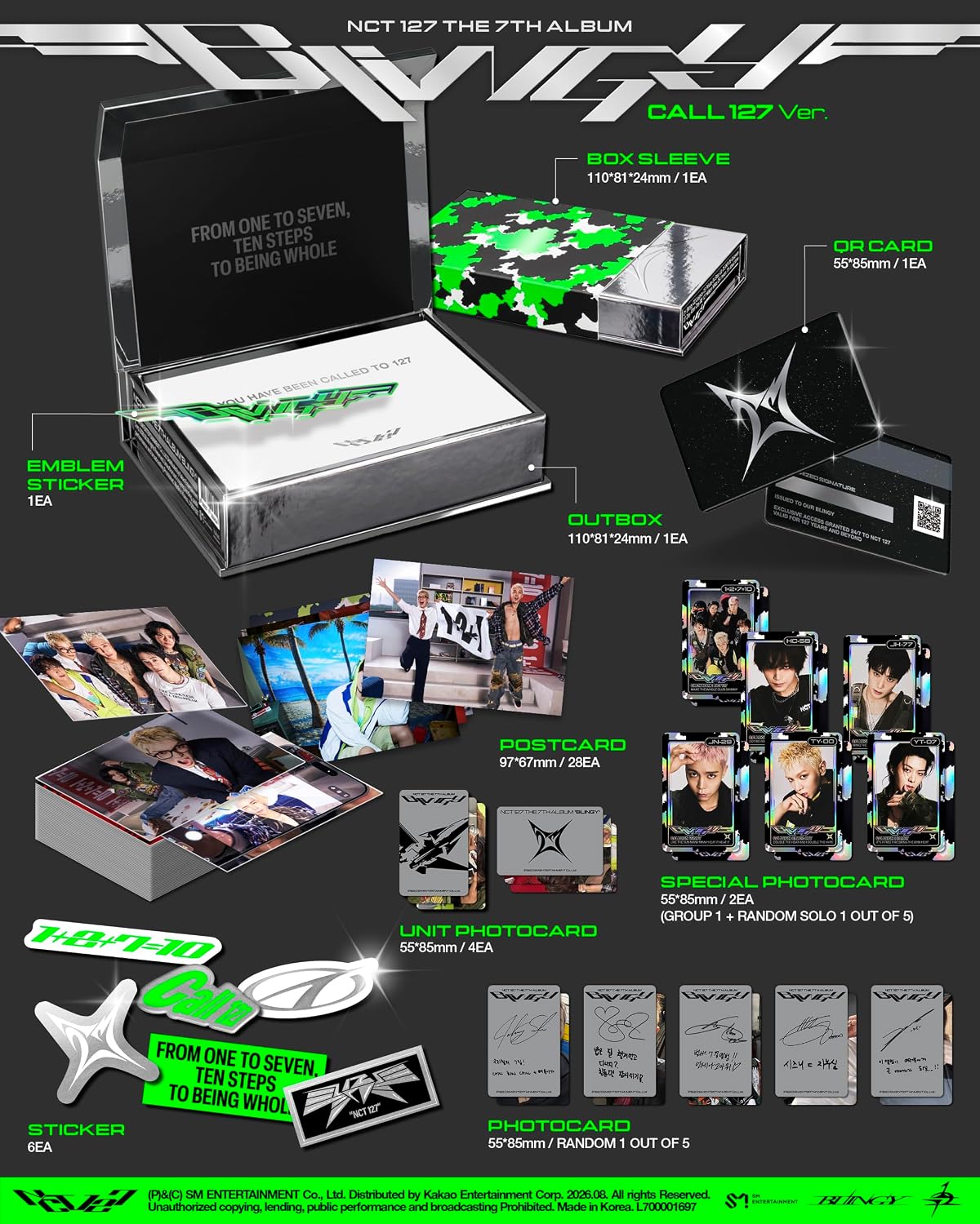 NCT 127 - 7th Full Album [BLINGY] (CALL 127 Ver.) - Smart Album