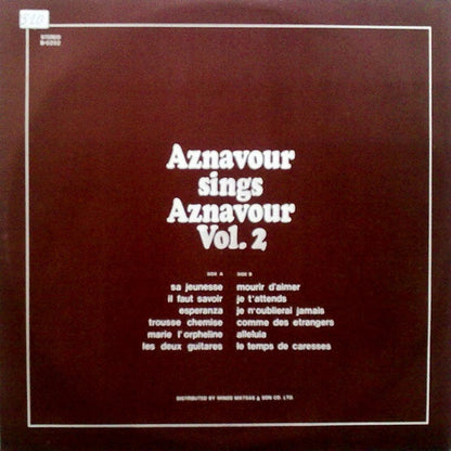 Charles Aznavour - Aznavour Sings Aznavour Vol. 2 - LP (Used Vinyl)