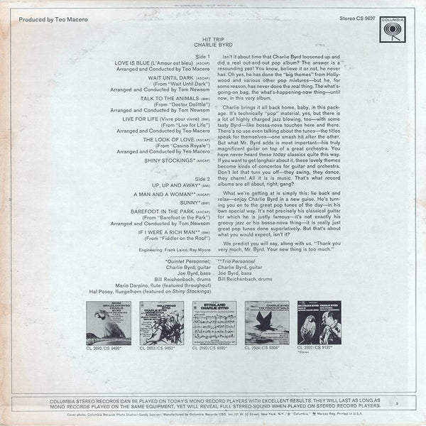 Charlie Byrd - Hit Trip - LP (Used Vinyl)