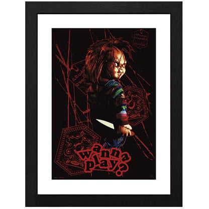 CHUCKY - Framed print "Wanna play" (30x40)