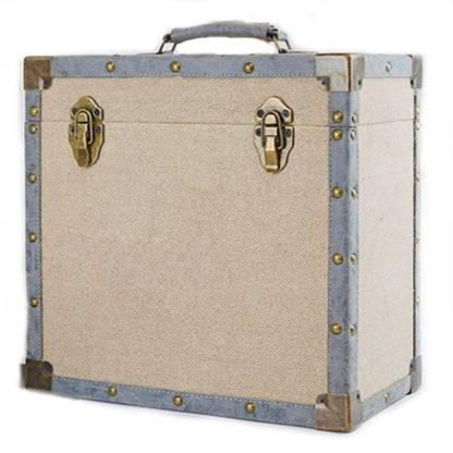 Steepletone LP Record Storage Carry Case - CREAM CLOTH. Now available online inn music store dubai