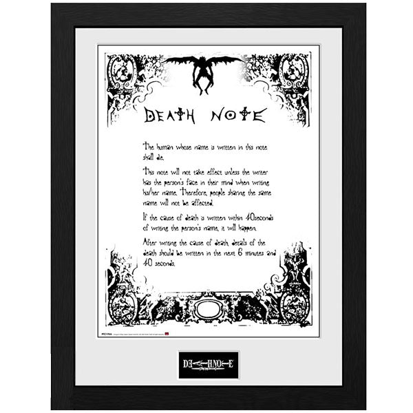 DEATH NOTE - Framed print "Death Note" (30x40)