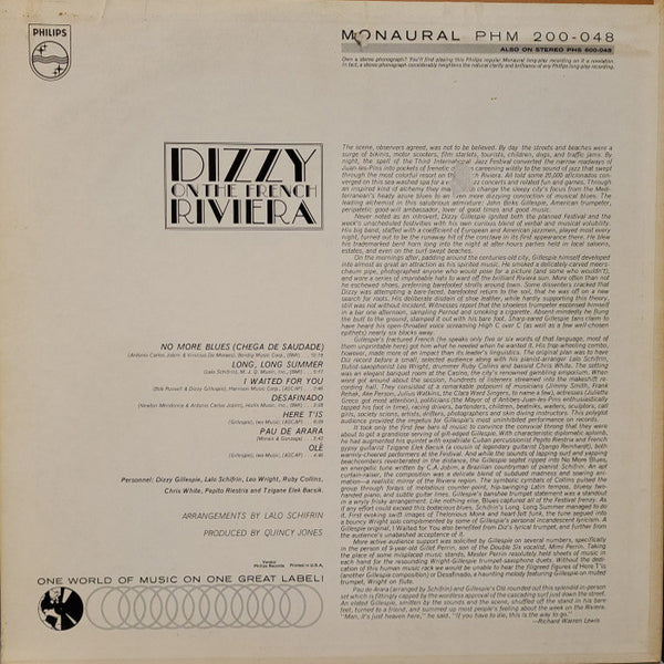 Dizzy Gillespie - Dizzy On The French Riviera - LP (Used Vinyl)
