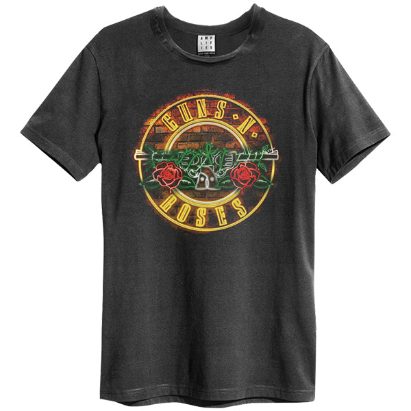 GUNS N' ROSES - Neon Sign Amplified Vintage Charcoal T-Shirt
