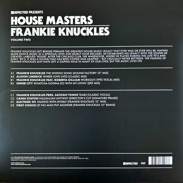 Frankie Knuckles / Various Artists - Defected Presents House Masters - Frankie Knuckles - Volume Two - 2x12"